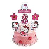 telaşe memuru Hello Kitty Pasta Süsü ve Hello Kity Temalı 8 Yaş Doğum Günü Konsepti - Kalın Kağıt Baskısı