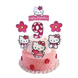 telaşe memuru Hello Kitty Pasta Süsü ve Hello Kity Temalı 9 Yaş Doğum Günü Konsepti - Kalın Kağıt Baskısı