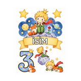 telaşe memuru İSİMLİ - 3 Yaş Küçük Prens Pasta Süsü - Pasta Resmi ve Pasta Baskısı- Yenilebilir Kağıt