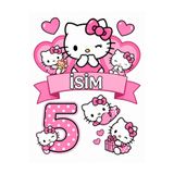 telaşe memuru İSİMLİ - 5 Yaş Hello Kitty Pasta Süsü - Pasta Resmi ve Pasta Baskısı- Yenilebilir Kağıt