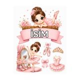 telaşe memuru İSİMLİ - Balerin Temalı Yenilebilir Pasta Süsü - Balerin Pasta Resmi ve Baskısı Yenilebilir Kağıt