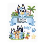 telaşe memuru İSİMLİ - Bluey Yenilebilir Pasta Süsü - Bluey Pasta Resmi ve Baskısı Yenilebilir Kağıt