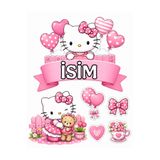 telaşe memuru İSİMLİ - Hello Kitty Yenilebilir Pasta Süsü - Hello Kitty Pasta Resmi ve Baskısı Yenilebilir Kağıt