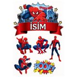telaşe memuru İSİMLİ - Örümcek Adam Yenilebilir Pasta Süsü - Örümcek Adam Pasta Resmi ve Baskısı Yenilebilir Kağıt