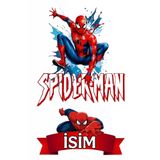 telaşe memuru İSİMLİ - Örümcek Adam Yenilebilir Pasta Süsü - Pasta Resmi Yenilebilir Kağıt - Doğum Günü Konsepti