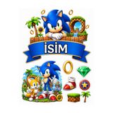 telaşe memuru İSİMLİ - Sonic Yenilebilir Pasta Süsü - Sonic Pasta Resmi ve Baskısı Yenilebilir Kağıt