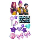 telaşe memuru K-POP Demon Hunters Pasta Süsü - Yenilebilir Kağıt Pasta Üstü Süsü - Pasta Resmi Baskısı