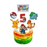 telaşe memuru Pokemon Pasta Süsü ve Pokemon 5 Yaş Doğum Günü Konsepti - Kalın Kağıt Baskısı