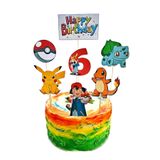 telaşe memuru Pokemon Pasta Süsü ve Pokemon 6 Yaş Doğum Günü Konsepti - Kalın Kağıt Baskısı