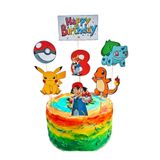 telaşe memuru Pokemon Pasta Süsü ve Pokemon 8 Yaş Doğum Günü Konsepti - Kalın Kağıt Baskısı