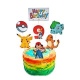 telaşe memuru Pokemon Pasta Süsü ve Pokemon 9 Yaş Doğum Günü Konsepti - Kalın Kağıt Baskısı