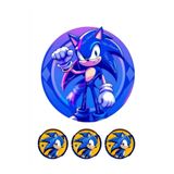 telaşe memuru Sonic Pasta Süsü - Yenilebilir Kağıt Pasta Resmi ve Baskısı Doğum Günü Süsleri Model 8
