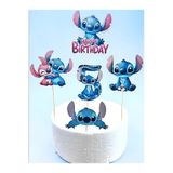 telaşe memuru Stitch Pasta Süsü ve Stiç Temalı 5 Yaş Doğum Günü Konsepti - Kalın Kağıt Baskısı