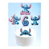 telaşe memuru Stitch Pasta Süsü ve Stiç Temalı 6 Yaş Doğum Günü Konsepti - Kalın Kağıt Baskısı