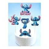 telaşe memuru Stitch Pasta Süsü ve Stiç Temalı 7 Yaş Doğum Günü Konsepti - Kalın Kağıt Baskısı