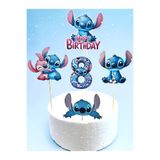 telaşe memuru Stitch Pasta Süsü ve Stiç Temalı 8 Yaş Doğum Günü Konsepti - Kalın Kağıt Baskısı