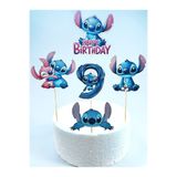 telaşe memuru Stitch Pasta Süsü ve Stiç Temalı 9 Yaş Doğum Günü Konsepti - Kalın Kağıt Baskısı