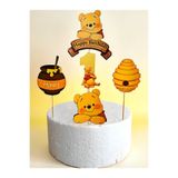 telaşe memuru Winnie The Pooh Doğum Günü Konsepti ve Pasta Süsü - 1 Yaş Parti Malzemeleri ve Pasta Süsü