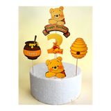telaşe memuru Winnie The Pooh Pasta Süsü ve Doğum Günü Konsepti 2 Yaş Parti Malzemeleri ve Pasta Süsü