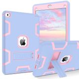 Telaso iPad Air 2 Kılıfı, iPad Air 2 Silikon Kılıf, 3'ü 1 Arada Üç Katmanlı Ağır Hizmet Şoka Dayanıklı Koruyucu Destek Çubuğu iPad Air 2 (A1566 A1567) 2014 için iPad Kılıfları, Gök Mavisi/Pembe