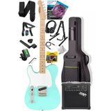 Tele Kasa Elektro Gitar Seti - Maple Klavye, 25W Amfi