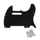 Telecaster Uyumlu Elektro Gitar Pickguard 8 Delikli Düz Siyah