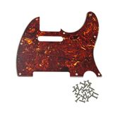 Telecaster Uyumlu Elektro Gitar Pickguard 8 Delikli Kırmızı Alev Desenli