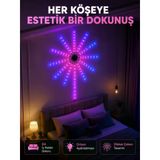 Telefon Kontrollü Rgb Fireworks Led Işık Çok Renkli Dekoratif Duvar Lambası