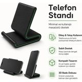 telefon standı – masaüstü şarj ve ızleme aparatı | şık, dayanıklı, kaymaz destekli tutucu - Siyah