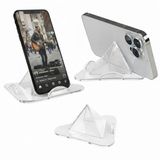 Telefon Tablet Tutucu – Piramit Tasarım 3 Açılı Masaüstü Stand, iPhone ve Android Uyumlu, Ofis, Online Ders ve Toplantılar İçin, 4–11 İnç (1, Şeffaf)
