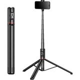 Telefon Tripod Standı Vlog Kaydı Için Uzaktan Kumandalı Selfie Çubuğu, Seyahat ve Açık Hava Etkinlikleri Için Uzatılabilir Hafif Taşınabilir Siyah - Standart