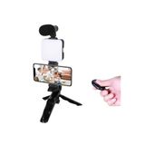 Telefon Tutucu Led Işıklı Kumandalı Mikrofon Telefon Vlog Video Kayıt P201424s5548