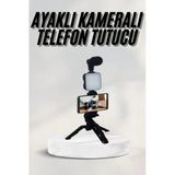 Telefon Tutucu Led Işıklı Kumandalı Mikrofon Telefon Vlog Video Kayıt P59908s4456