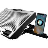 Telefon Tutuculu Profesyonel Dizüstü Bilgisayar Notebook Soğutucu Laptop Stand Işıklı Oyuncu Laptoplarına Özel 8 Büyük Fanı Ile Hızlı Soğutma 2 USB Giriş S608 - 0 - Siyah - Option-1
