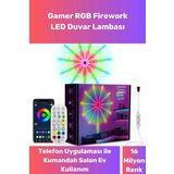 Telefon Uygulama Kumanda Akıllı Aydınlatma Salon Ev Yatak Odası Gamer RGB Firework LED Duvar Lambası