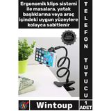 #Telefontutucu Spiral Gövdeli Esnek Masaüstü Konforlu Akrobat Telefon Tutucu Oynar Başlıklı Siyah