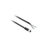 Telemecanique Sensors XZCP0566L2 2m 3 Pimli M8 Dişi Düz Kablolu Konnektör