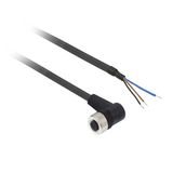 Telemecanique Sensors XZCP1340L2 3 Pim Pur 2m Dirsekli Dişi M12 Ön Kablolu Konnektör