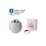 Telemedic ENGELLİ İPLİ WC TUVALET ALARM BUTON SİSTEMİ KABLOSUZ ( STİKER VE PİL HEDİYELİ )