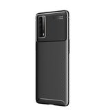 Teleplus Huawei P Smart 2021 Negro Karbon Kahverengi Silikon Cep Telefonu Kılıf