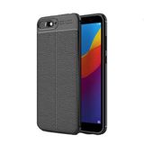 Teleplus Huawei Y6 2018 Deri Dokulu Silikon Gri Nano Ekran Koruyucu Cep Telefonu Kılıfı