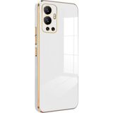 Teleplus Infinix Hot 12 Kılıf Kamera Korumalı Bark Lazer Kapak - Beyaz