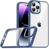 Teleplus iPhone 14 Pro Renkli Bumper Hybrid Flora Silikon Lacivert Kılıf