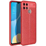 Teleplus Oppo A15 Kamera Korumalı Deri Dokulu Silikon Lacivert Kılıf