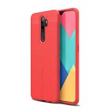 Teleplus Oppo A5 2020 Deri Dokulu Silikon Kırmızı Kılıf