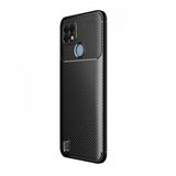 Teleplus Realme C25S Kamera Korumalı Karbon Negro Silikon Lacivert Nano Ekran Koruyucu Cep Telefonu Kılıfı