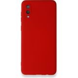 Teleplus Samsung Galaxy A02s Kamera Korumalı İçi Kadife Kırmızı Ve Silikon Kılıf