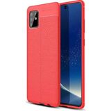 Teleplus Samsung Galaxy A91 Deri Dokulu Kırmızı Silikon Kılıf