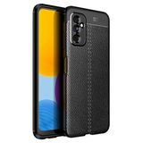 Teleplus Samsung Galaxy M52 5G Kılıf Kamera Korumalı Deri Dokulu Silikon Siyah + Nano Ekran Koruyucu