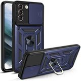 Teleplus Samsung Galaxy S22 5G Kamera Korumalı Yüzüklü Tank Pars Silikon Kırmızı Kılıf